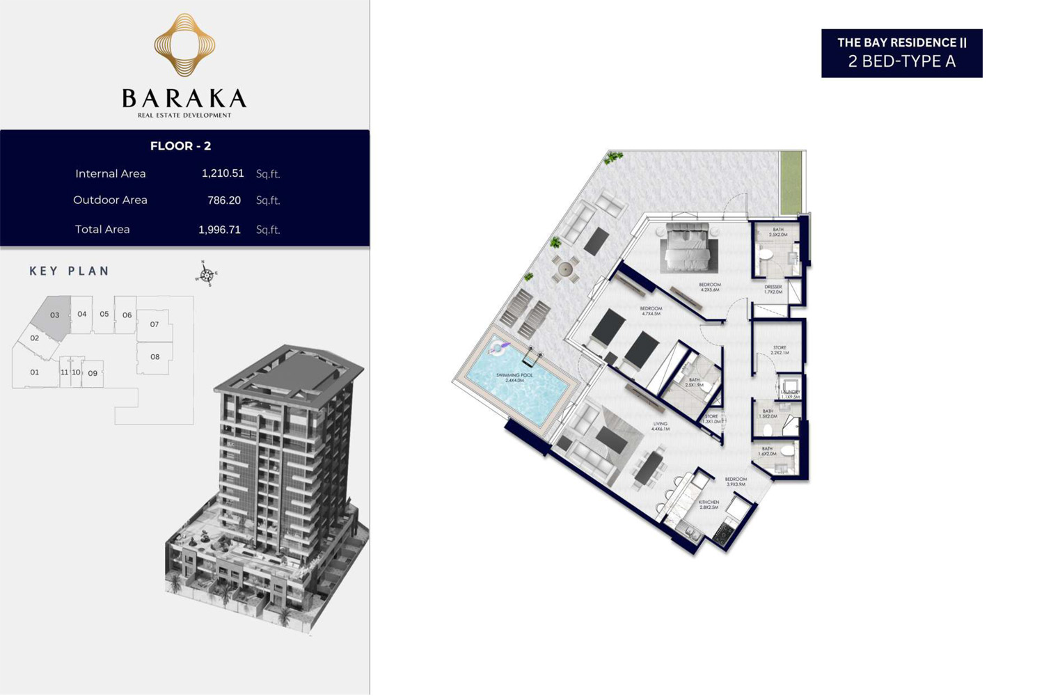 The Bay 2 Residence at Yas Island floor plan 3