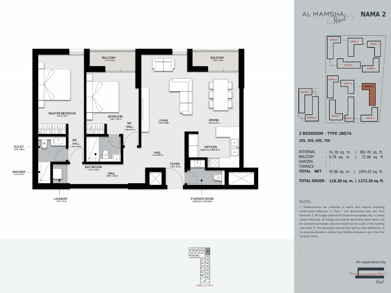 Nama 2 at Al Mamsha floor plan 3