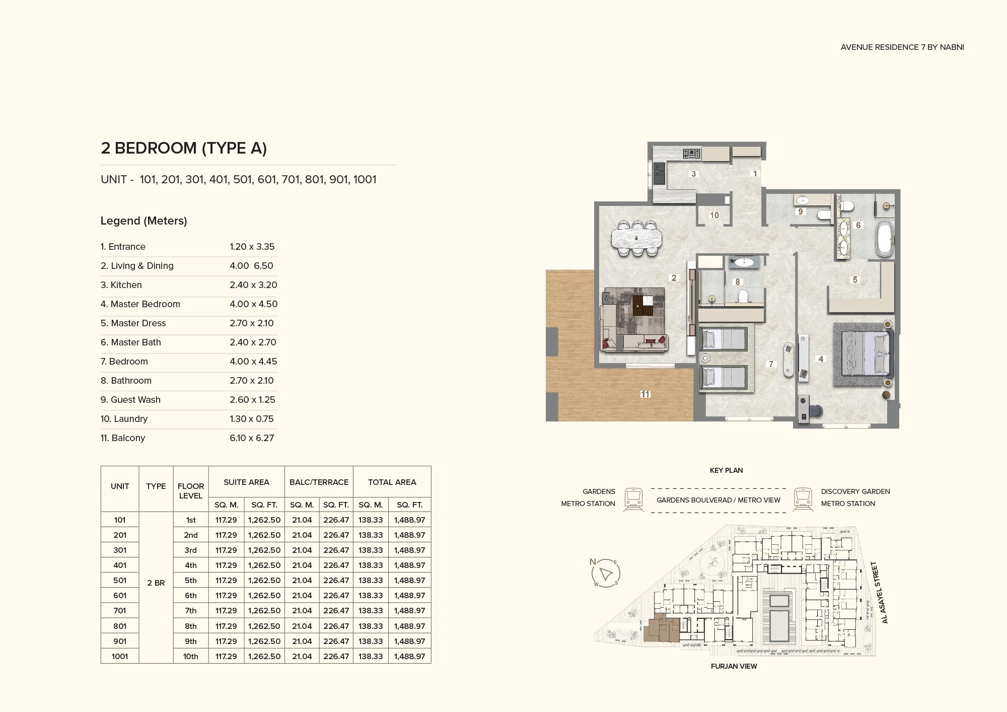 Avenue Residence 7 at Al Furjan floor plan 3