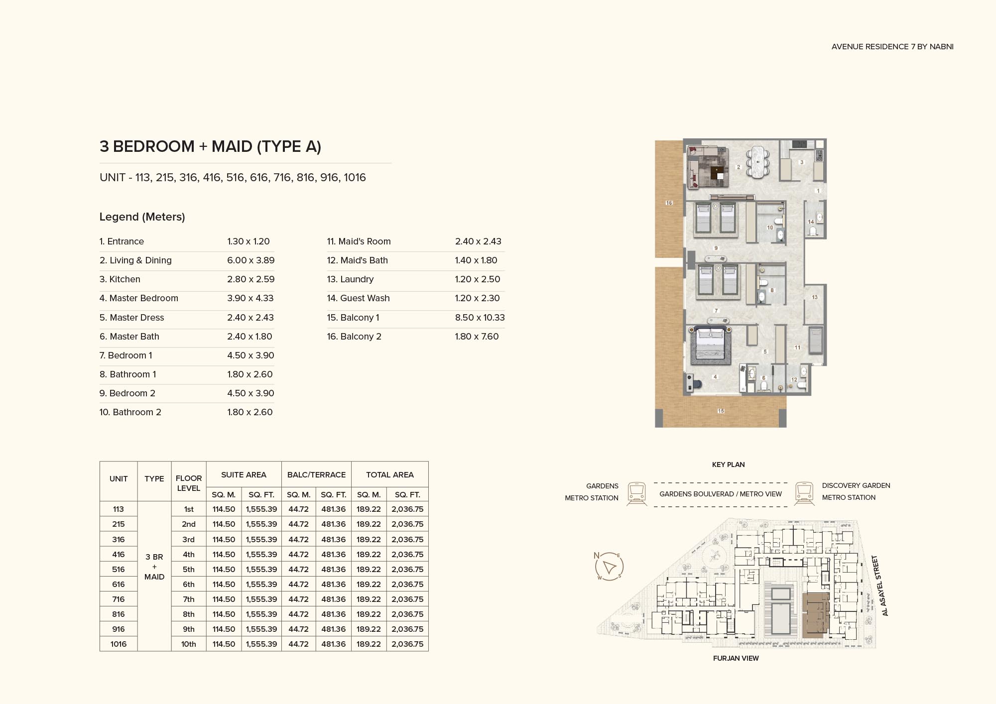 Avenue Residence 7 at Al Furjan floor plan 4