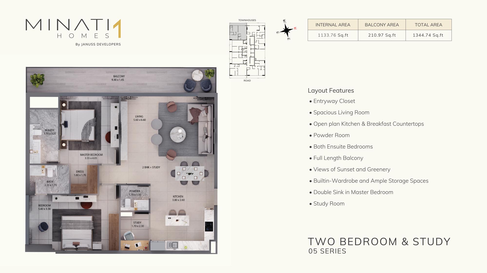 Minati Homes 1 at Al Furjan floor plan 3