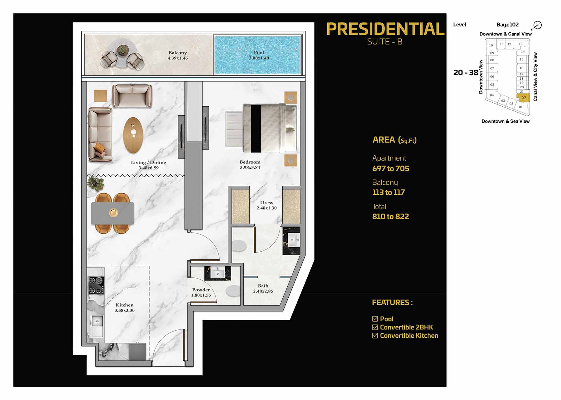 BAYZ 102 by Danube floor plan 3
