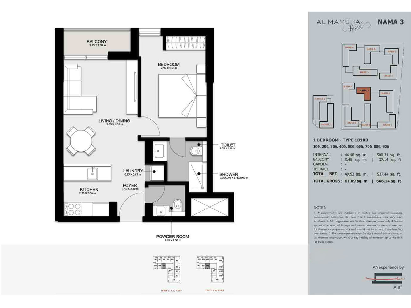 Nama 3 at Al Mamsha floor plan 1