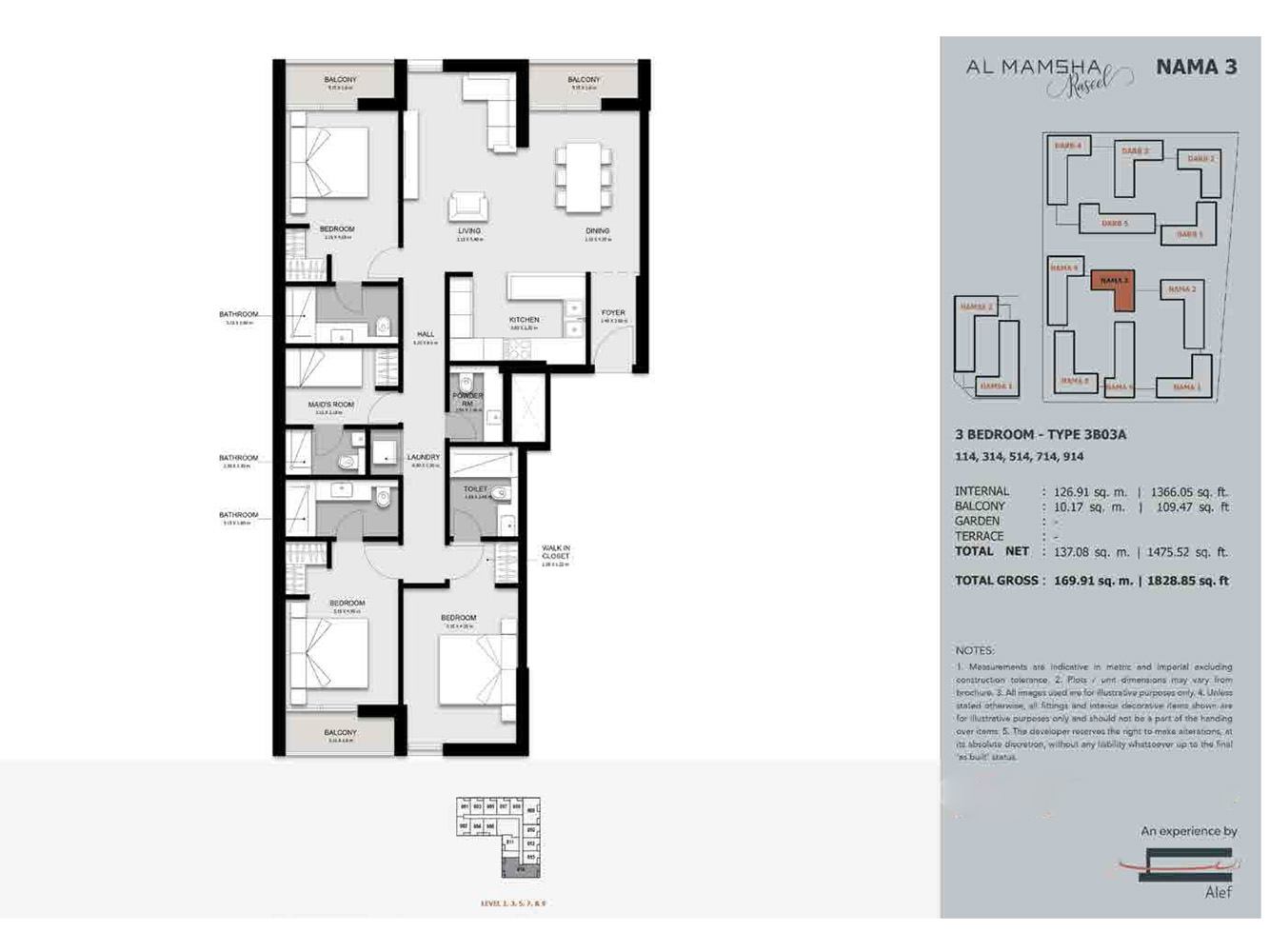Nama 3 at Al Mamsha floor plan 3