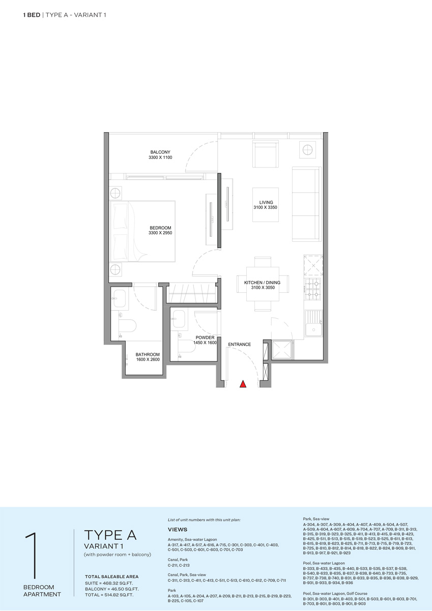 Sobha Delphine Beach Residences floor plan 1
