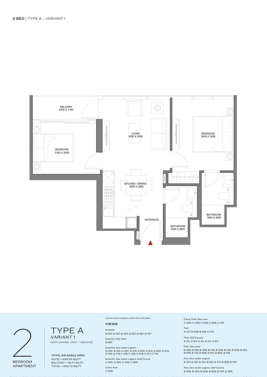 Sobha Delphine Beach Residences floor plan 3