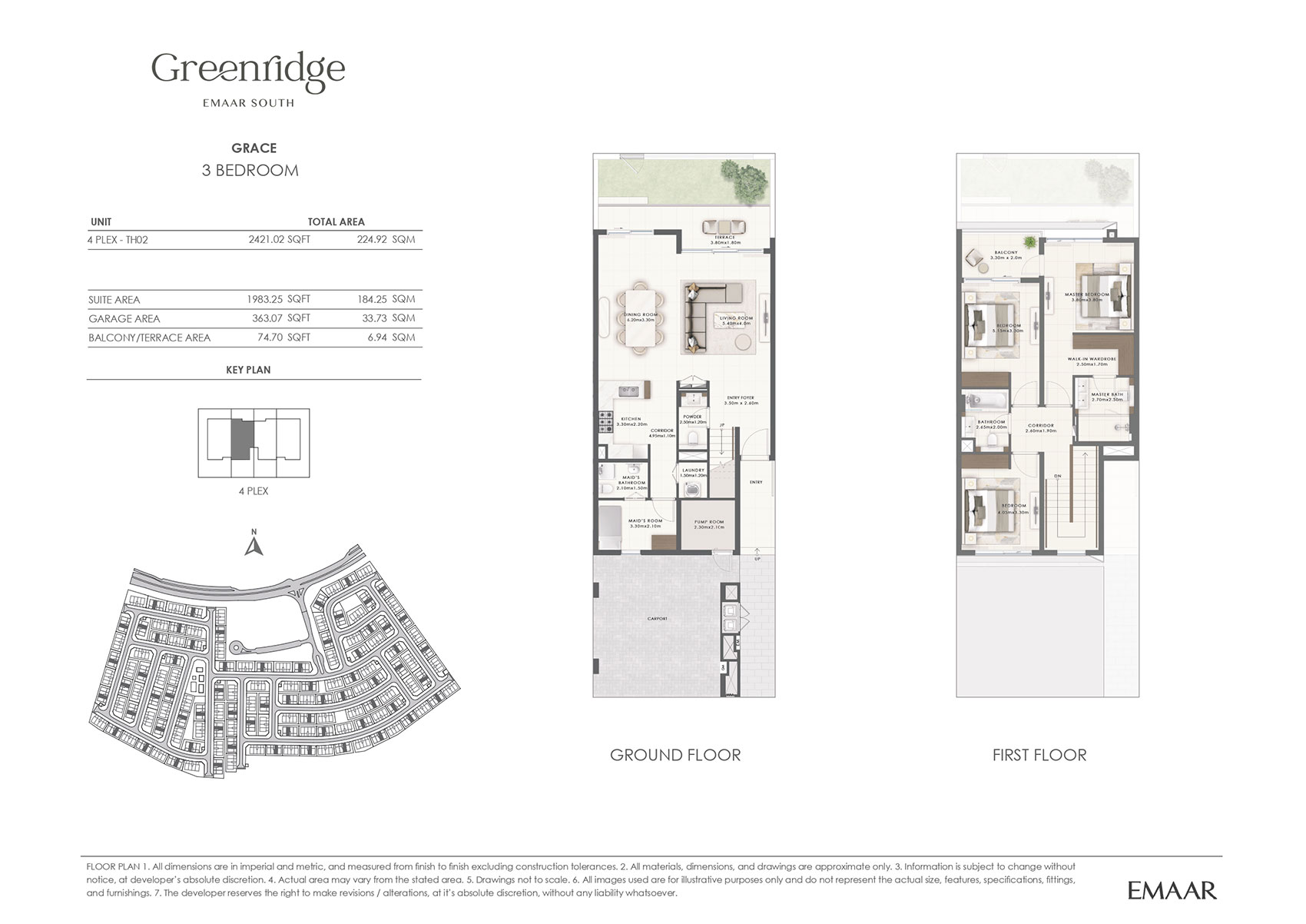 Greenridge at Emaar South floor plan 1