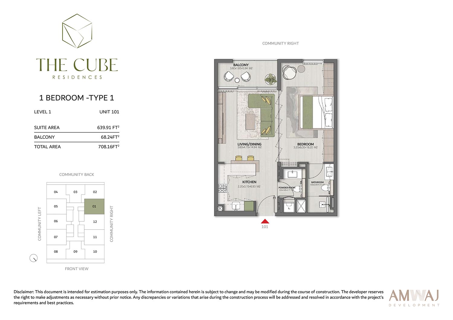 The Cube Quarter Residences floor plan 1