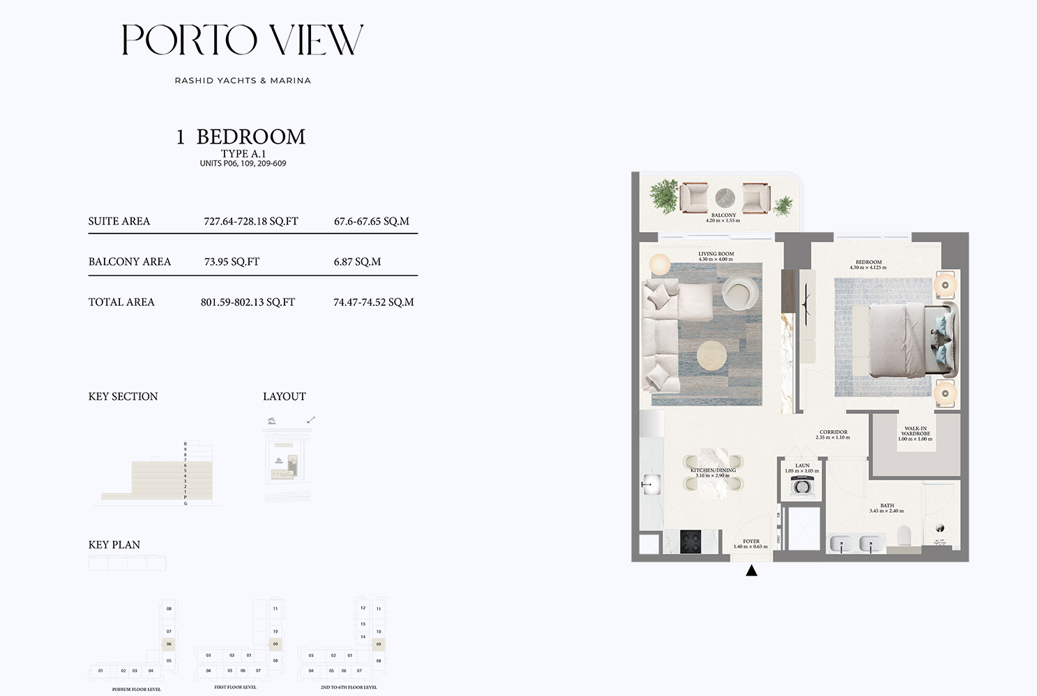 Emaar Porto View Mina Rashid floor plan 1