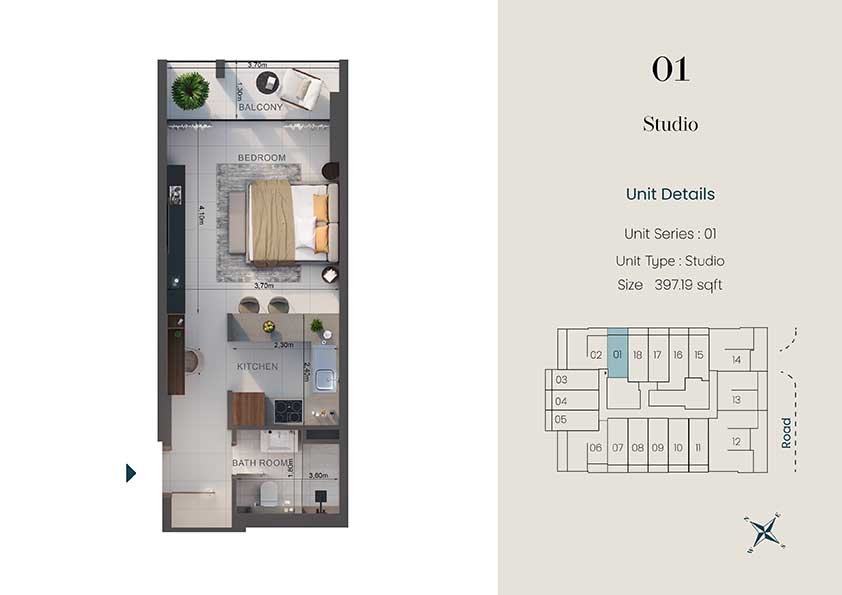 Oasis Lofts by Uniestate floor plan 1