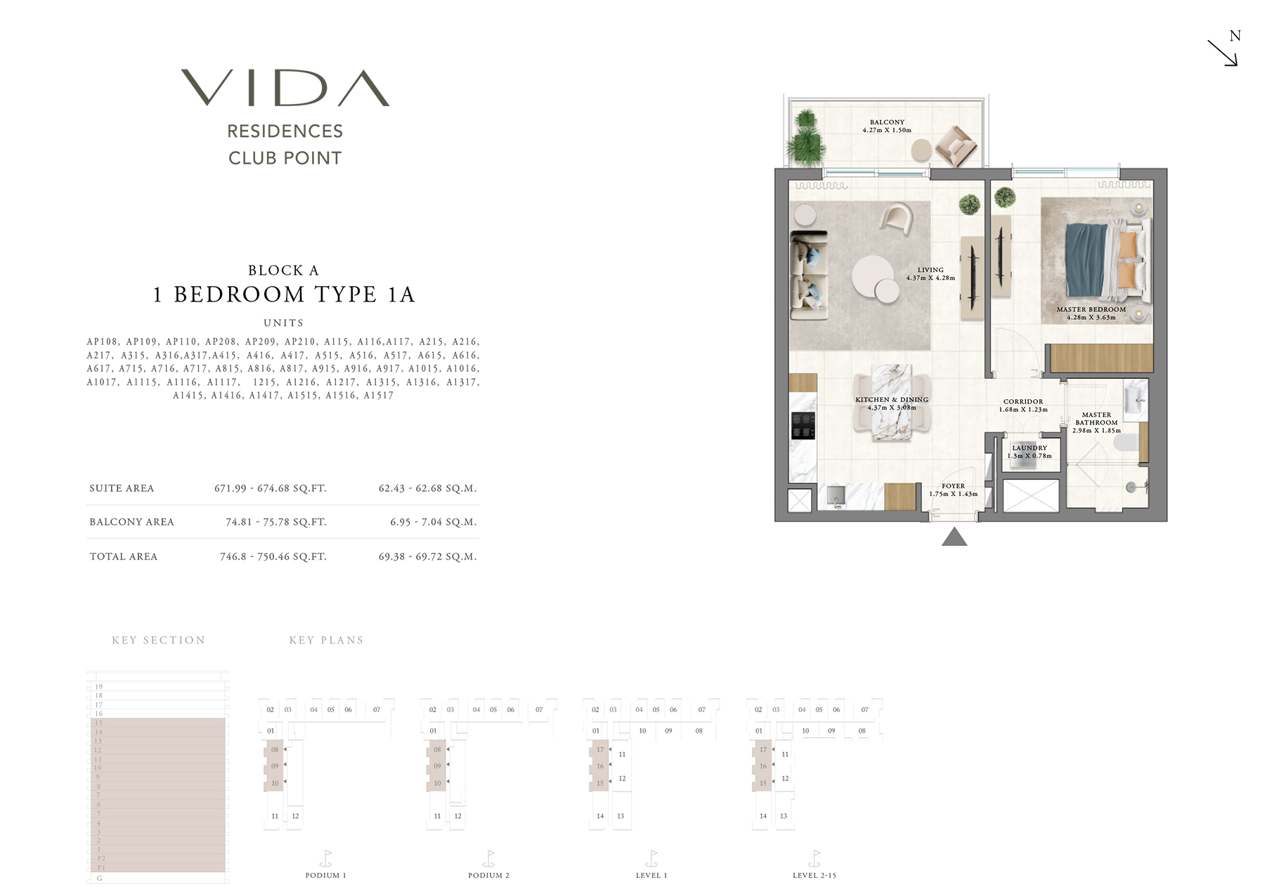 Vida Residences Club Point at Dubai Hills Estate floor plan 1