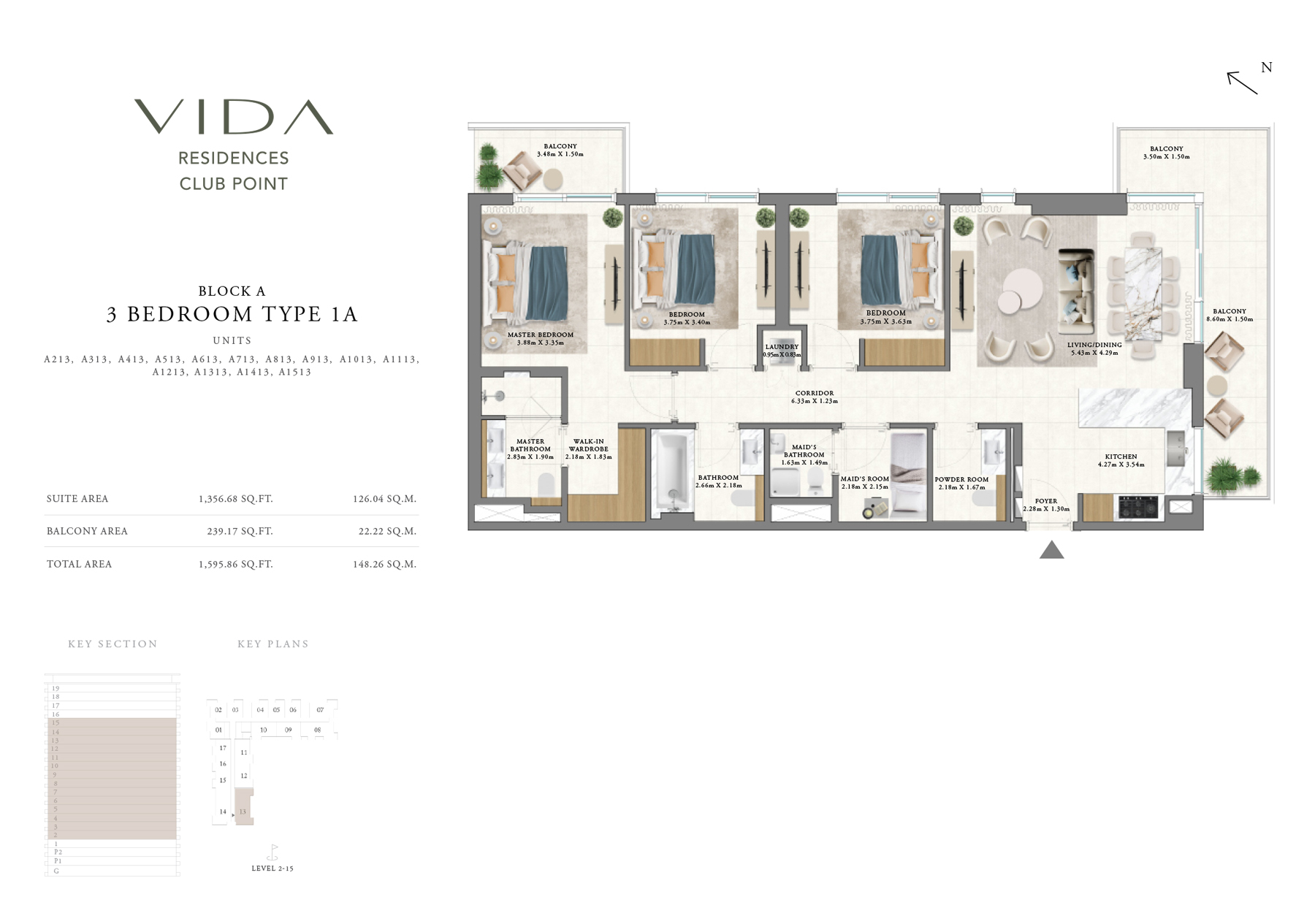 Vida Residences Club Point at Dubai Hills Estate floor plan 3