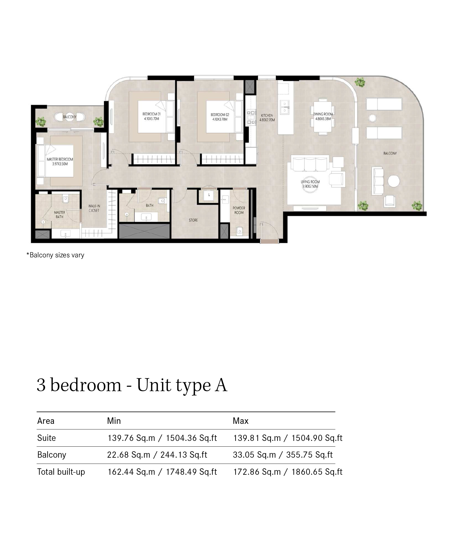 Berkshire at Town Square floor plan 3