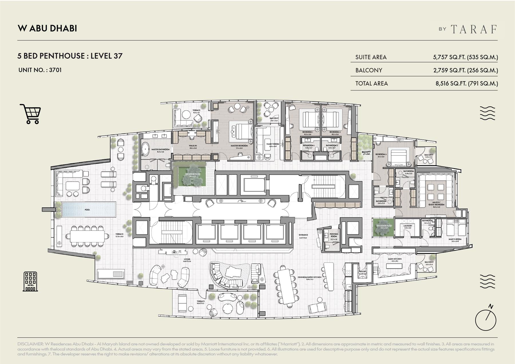 W Residences at Al Maryah floor plan 7