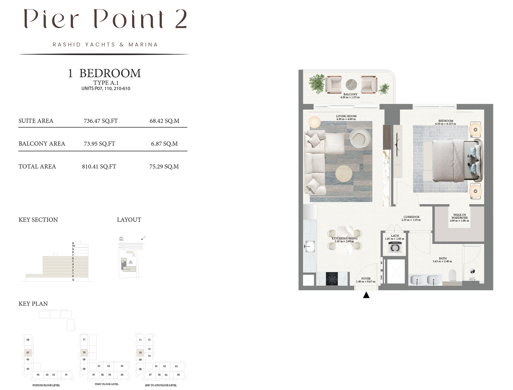 Emaar Pier Point 2 Mina Rashid floor plan 1