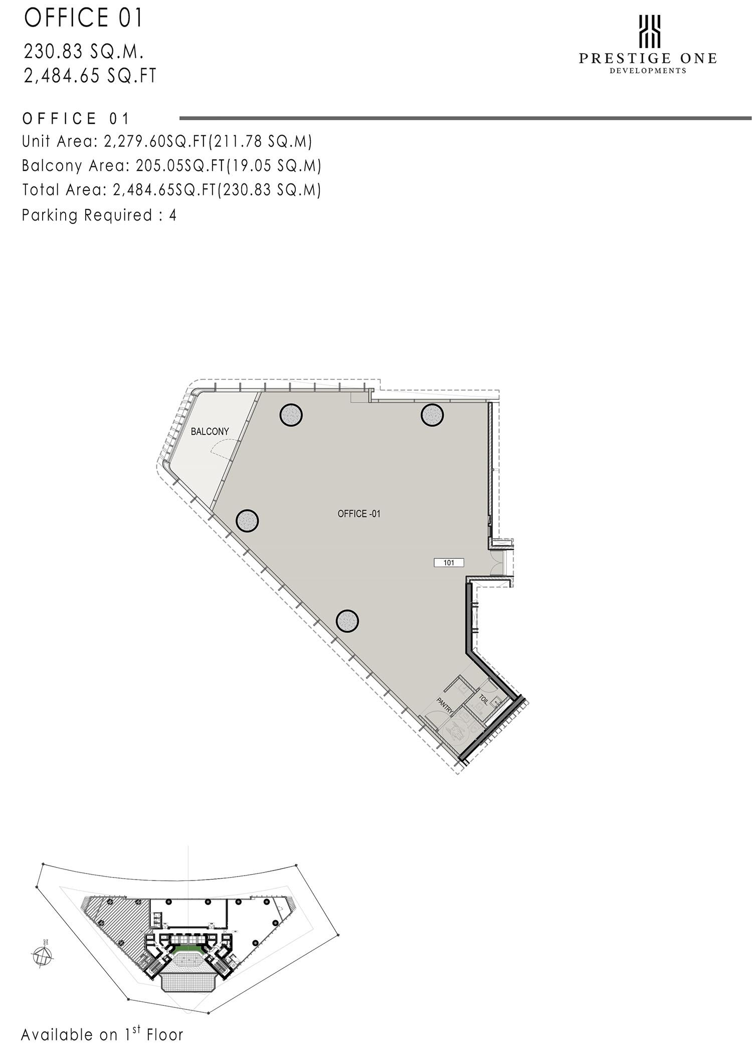The One by Prestige One floor plan 1
