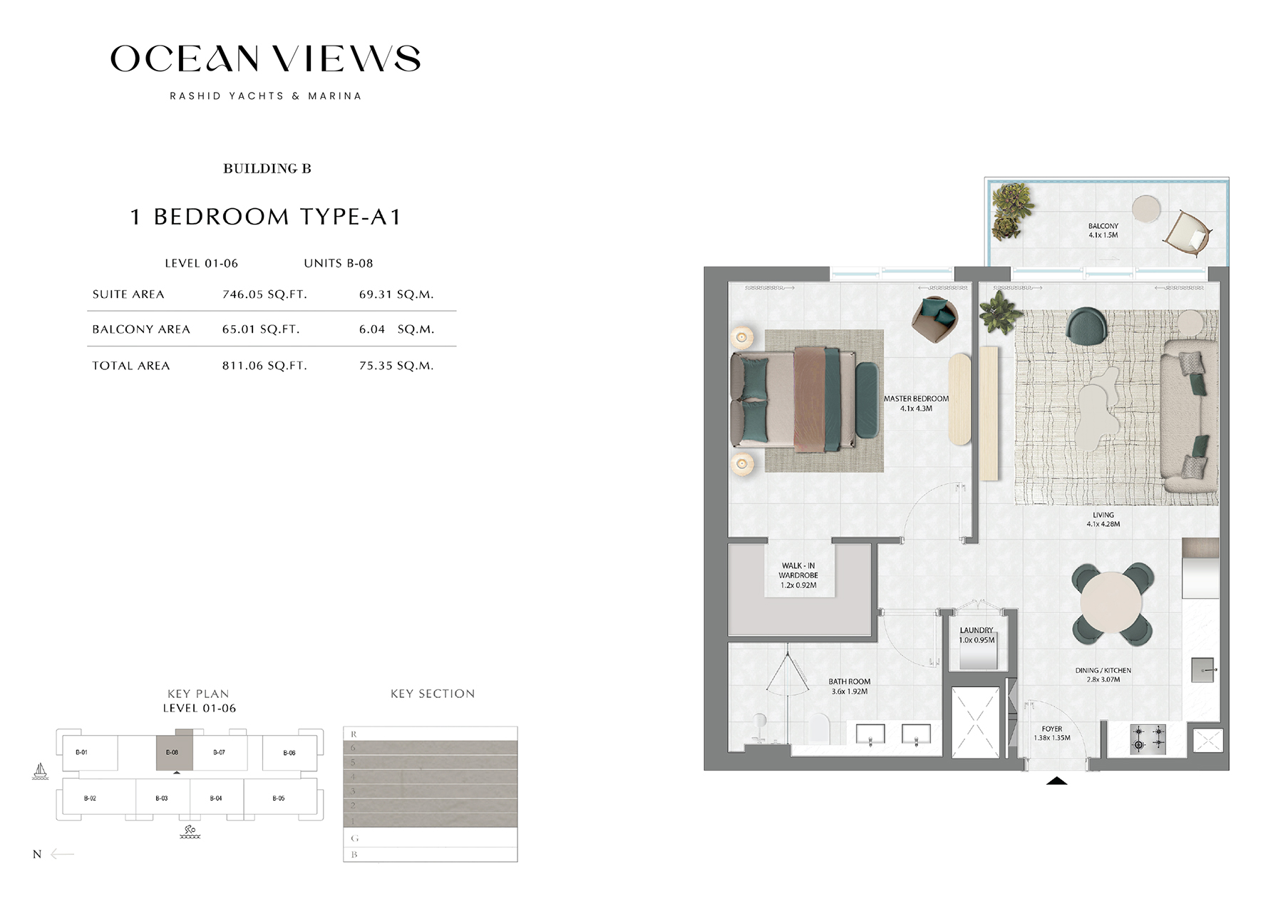 Emaar Ocean Views Mina Rashid floor plan 1