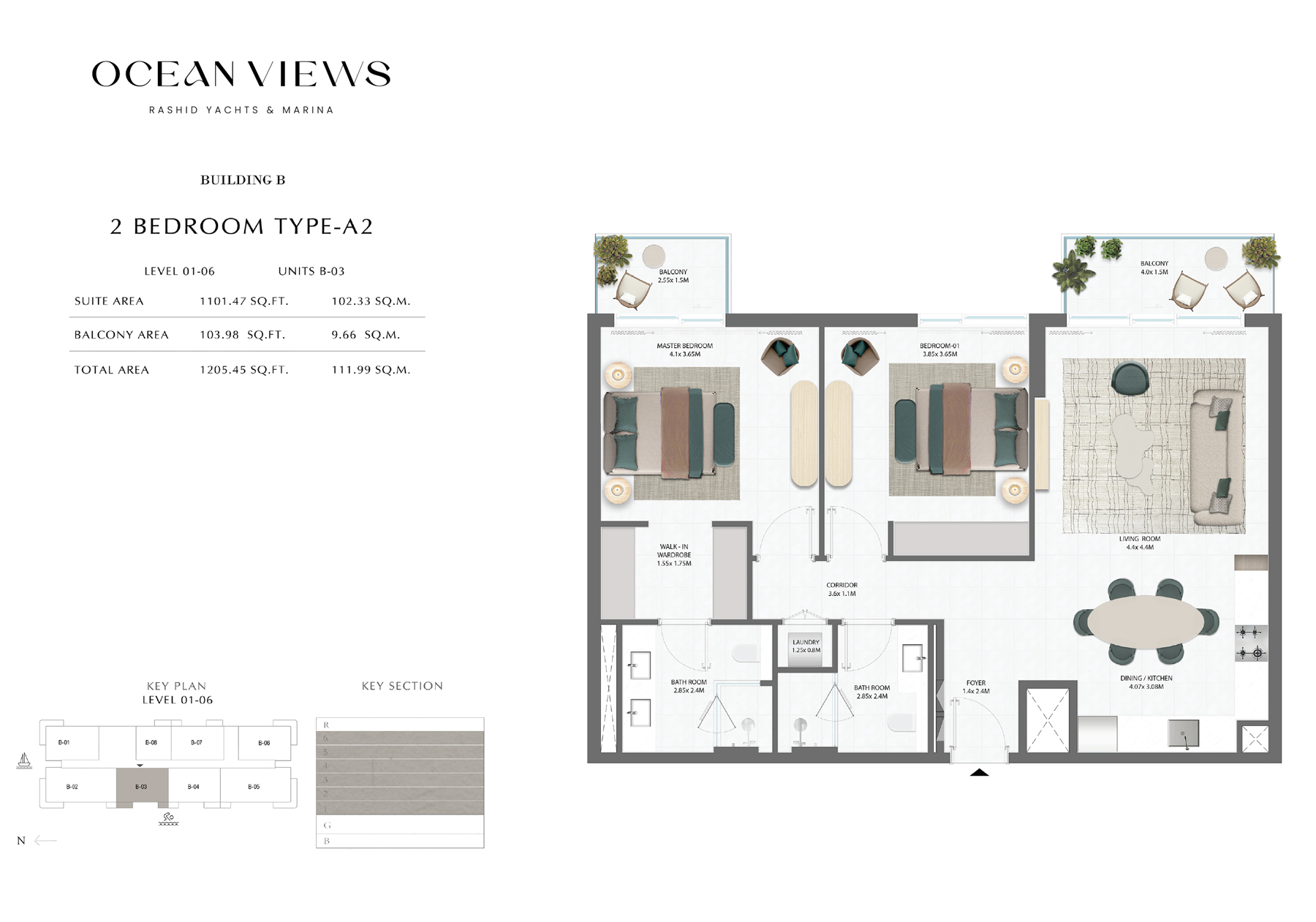 Emaar Ocean Views Mina Rashid floor plan 3
