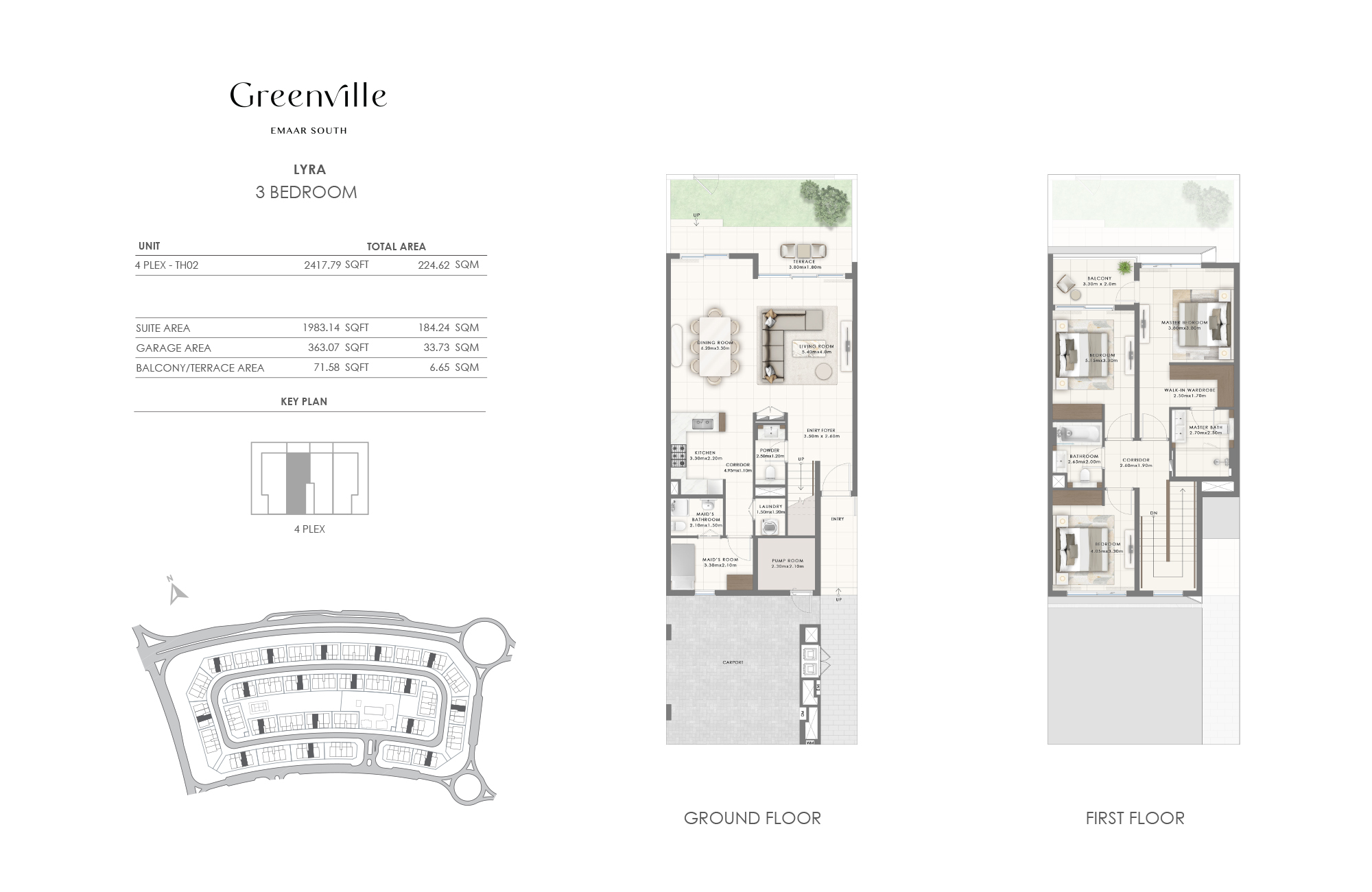 Greenville at Emaar South floor plan 1