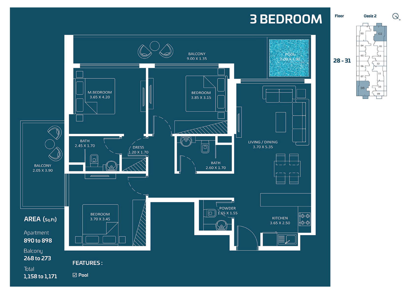 Oasiz 2 by Danube floor plan 6