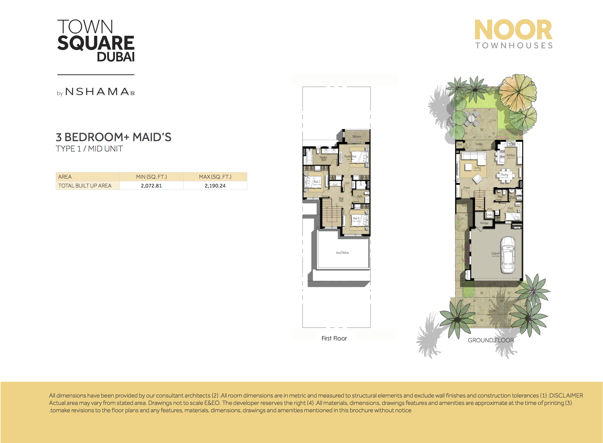 Noor Townhouses floor plan 1