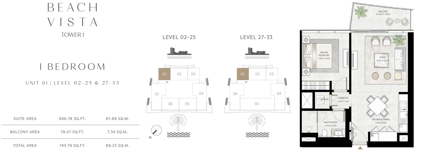 Beach Vista Apartments floor plan 1