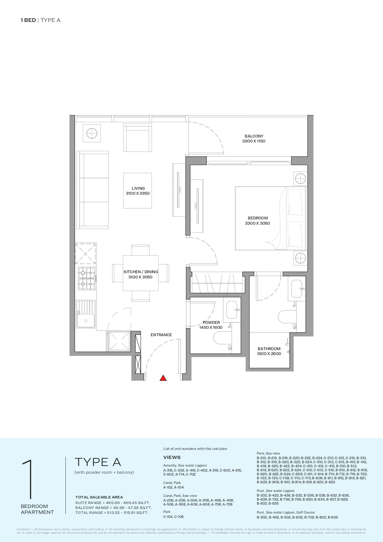 Sobha Coraline Beach Residences floor plan 1