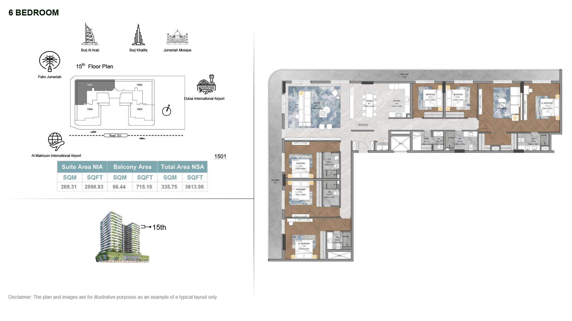 Forest City Tower at Majan floor plan 6