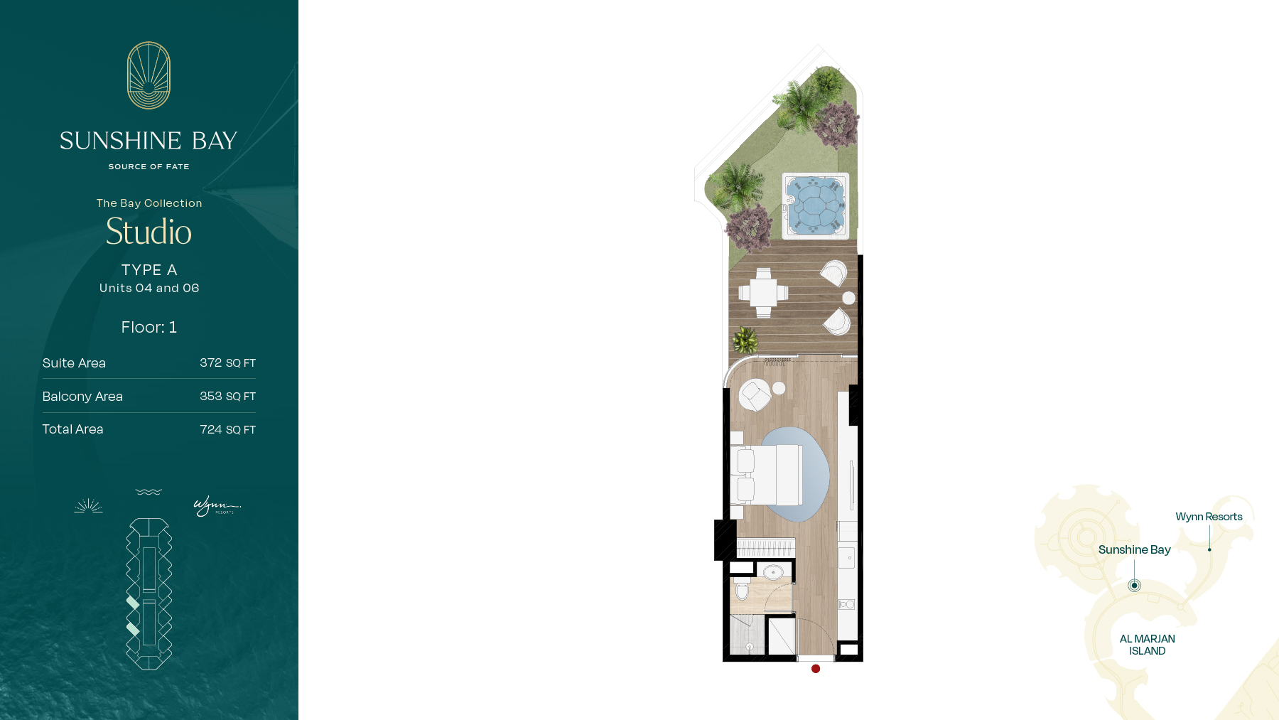 Sunshine Bay at Al Marjan floor plan 1