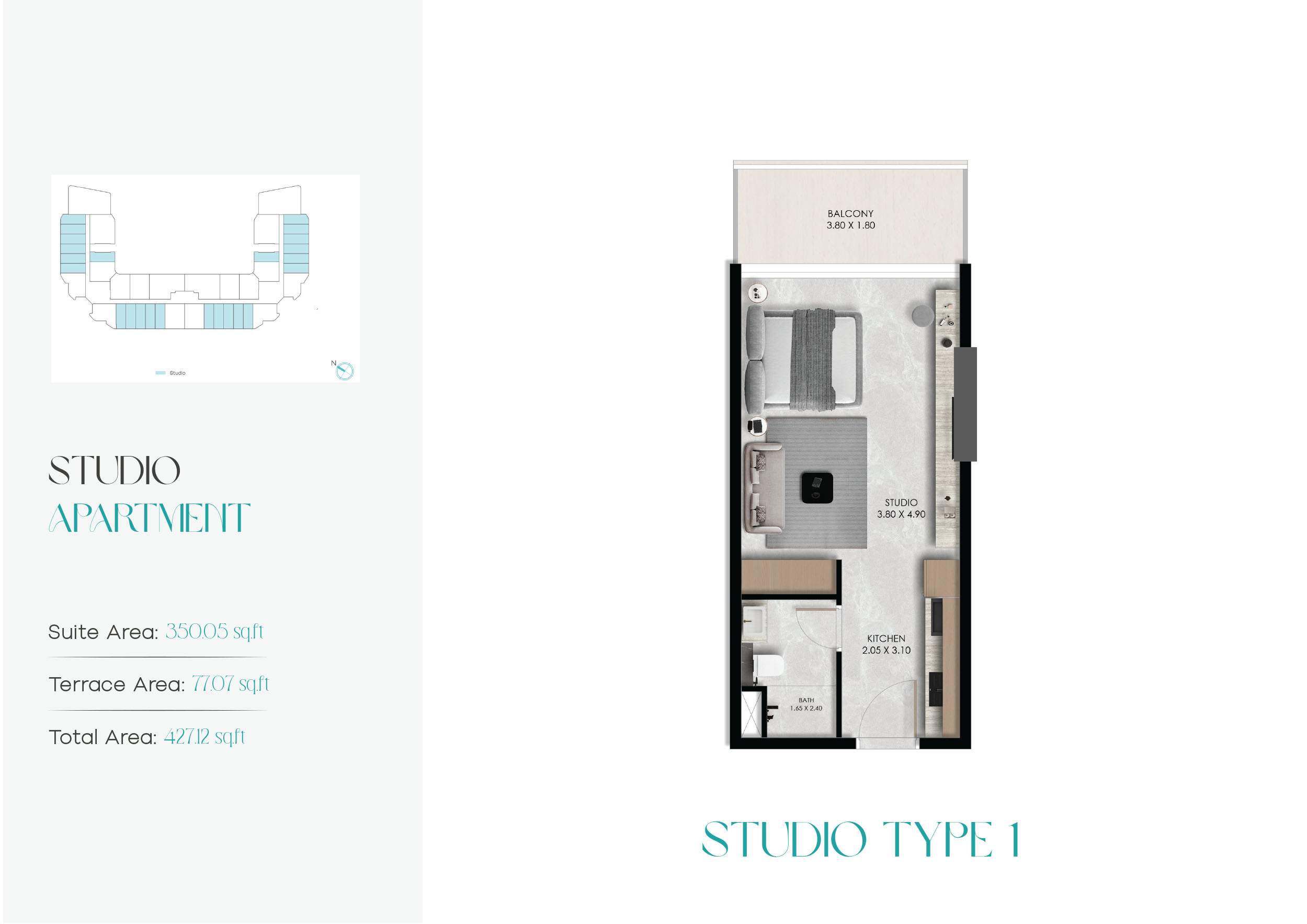 Verano at Dubai Studio City floor plan 1