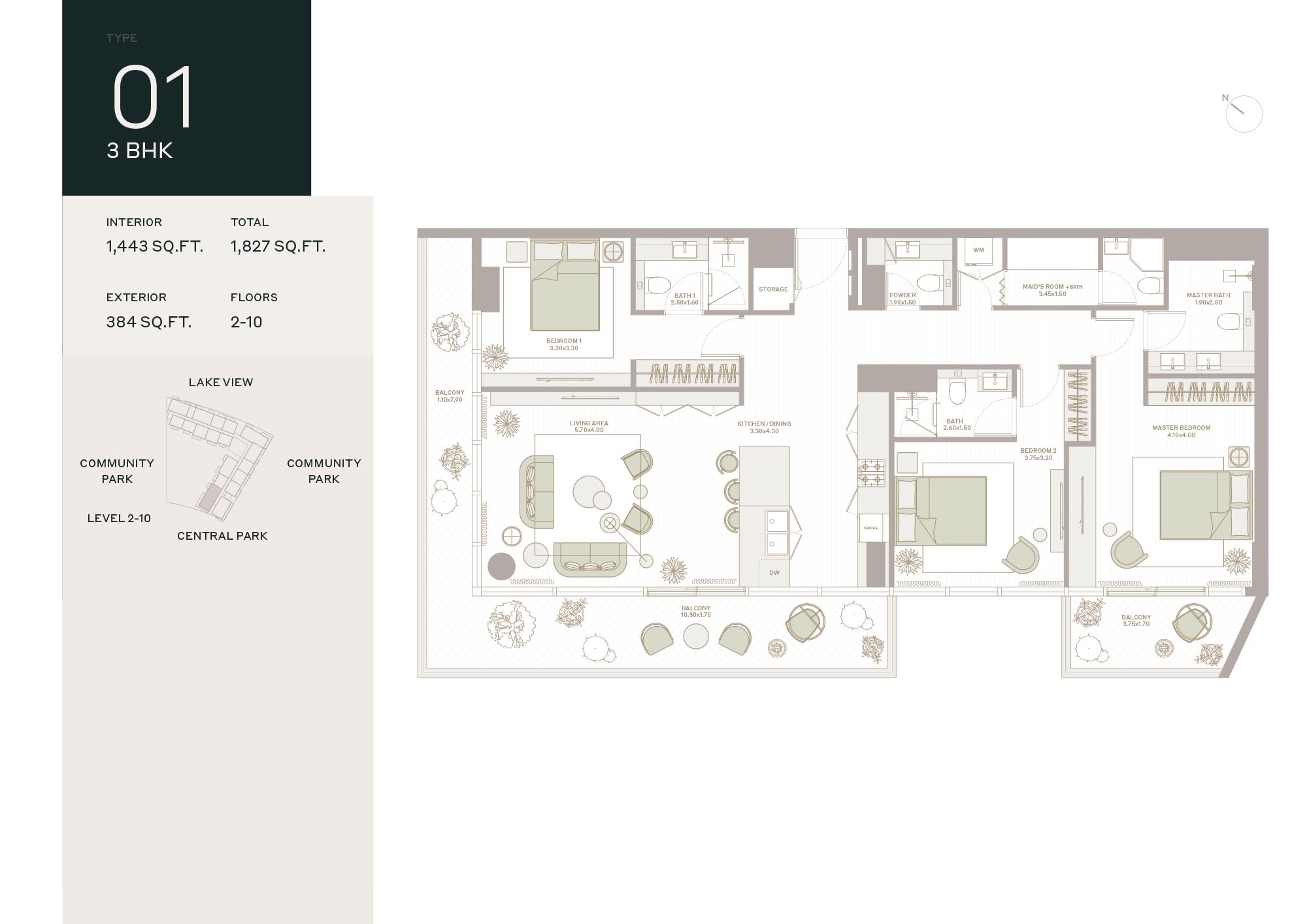 Ember Park Five by Deyaar floor plan 4