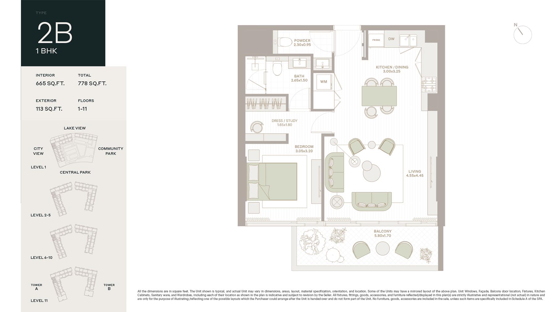 Elm Park Five by Deyaar floor plan 2