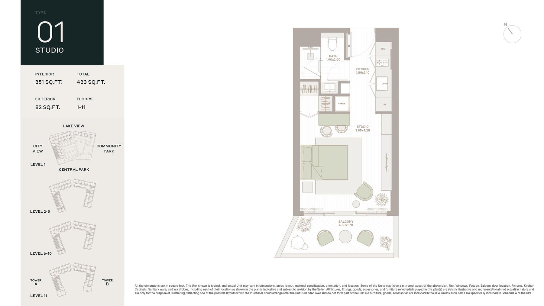 Elm Park Five by Deyaar floor plan 1