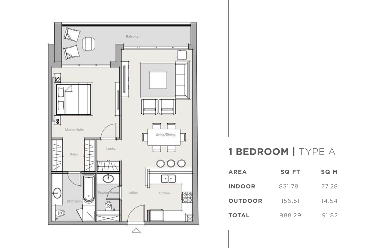 Park One Apartments floor plan 2