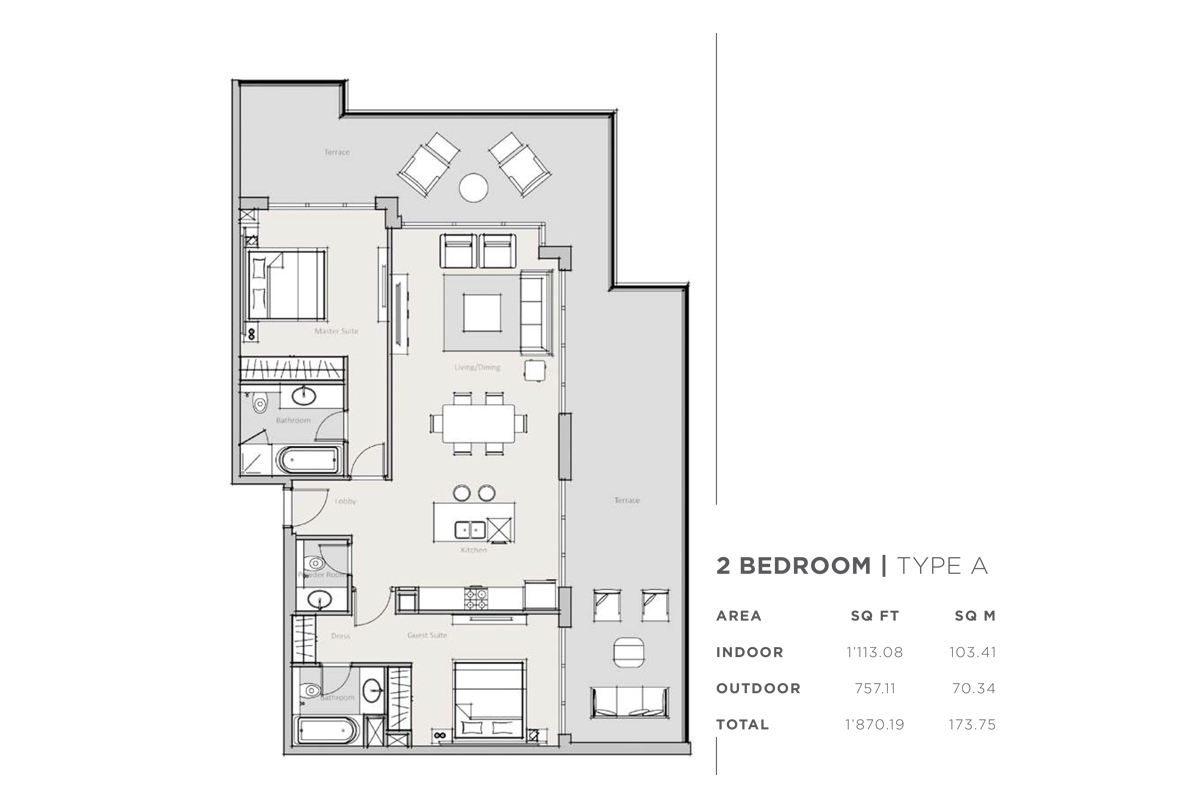 Park One Apartments floor plan 3