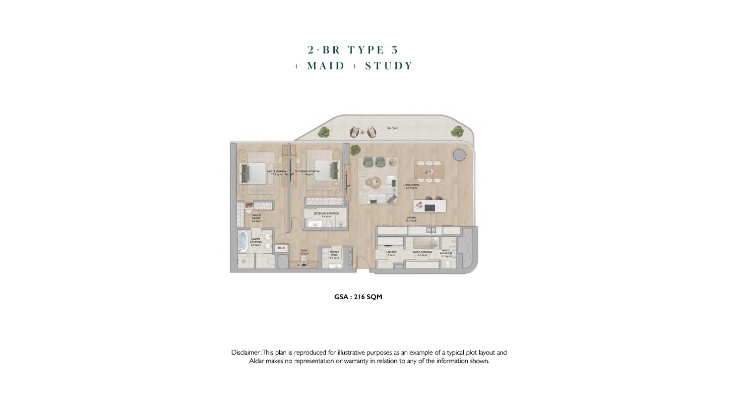 Mamsha Gardens at Saadiyat Island floor plan 3