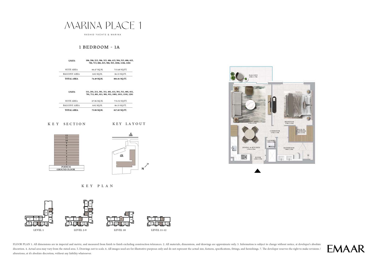 Emaar Marina Place Mina Rashid floor plan 1