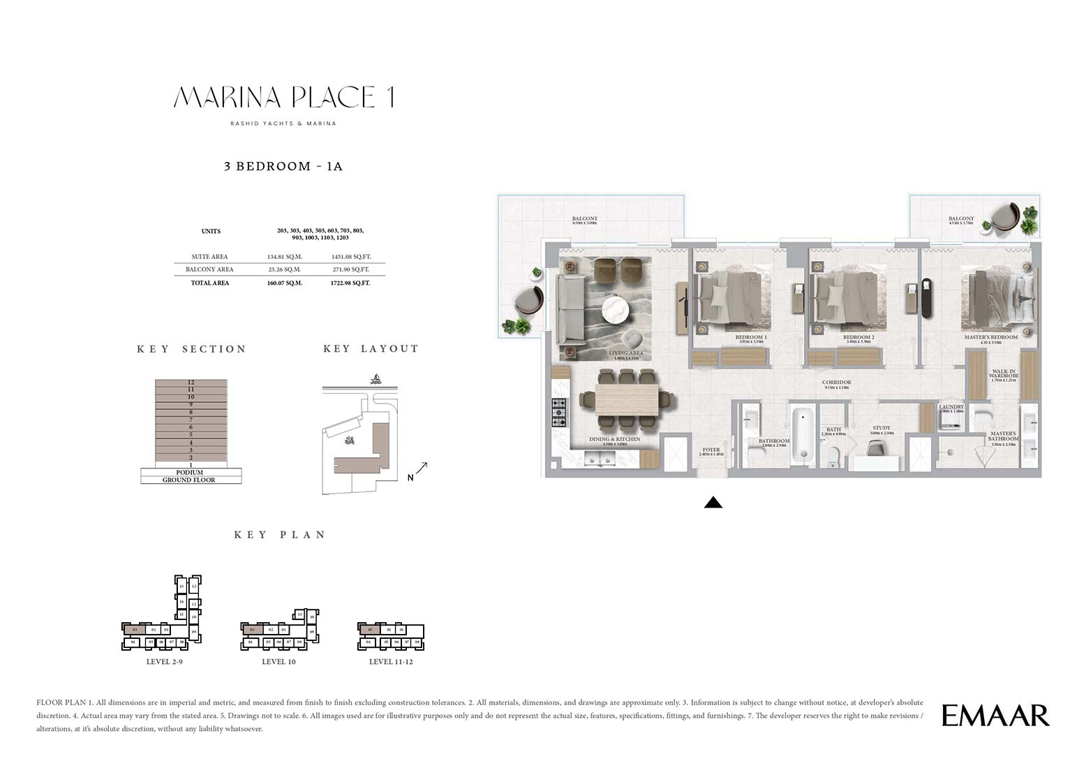 Emaar Marina Place Mina Rashid floor plan 3