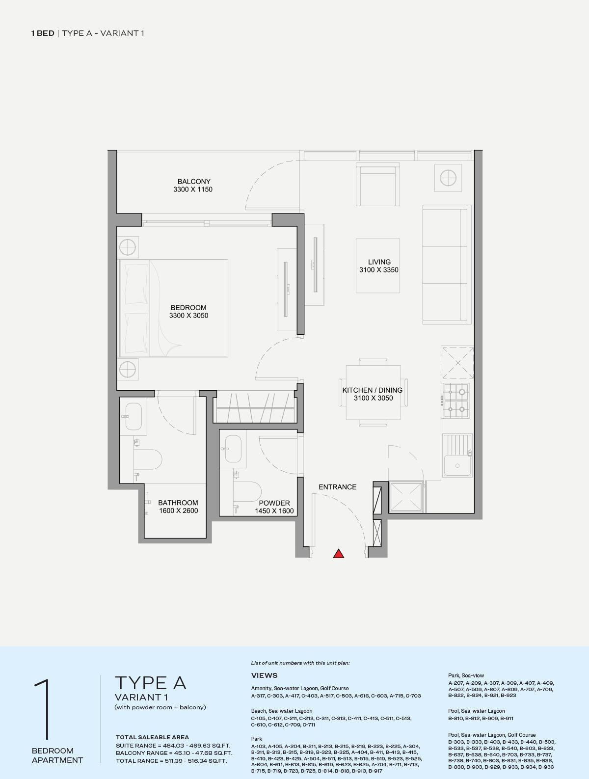 Sobha Aquamarine Beach Residences floor plan 1