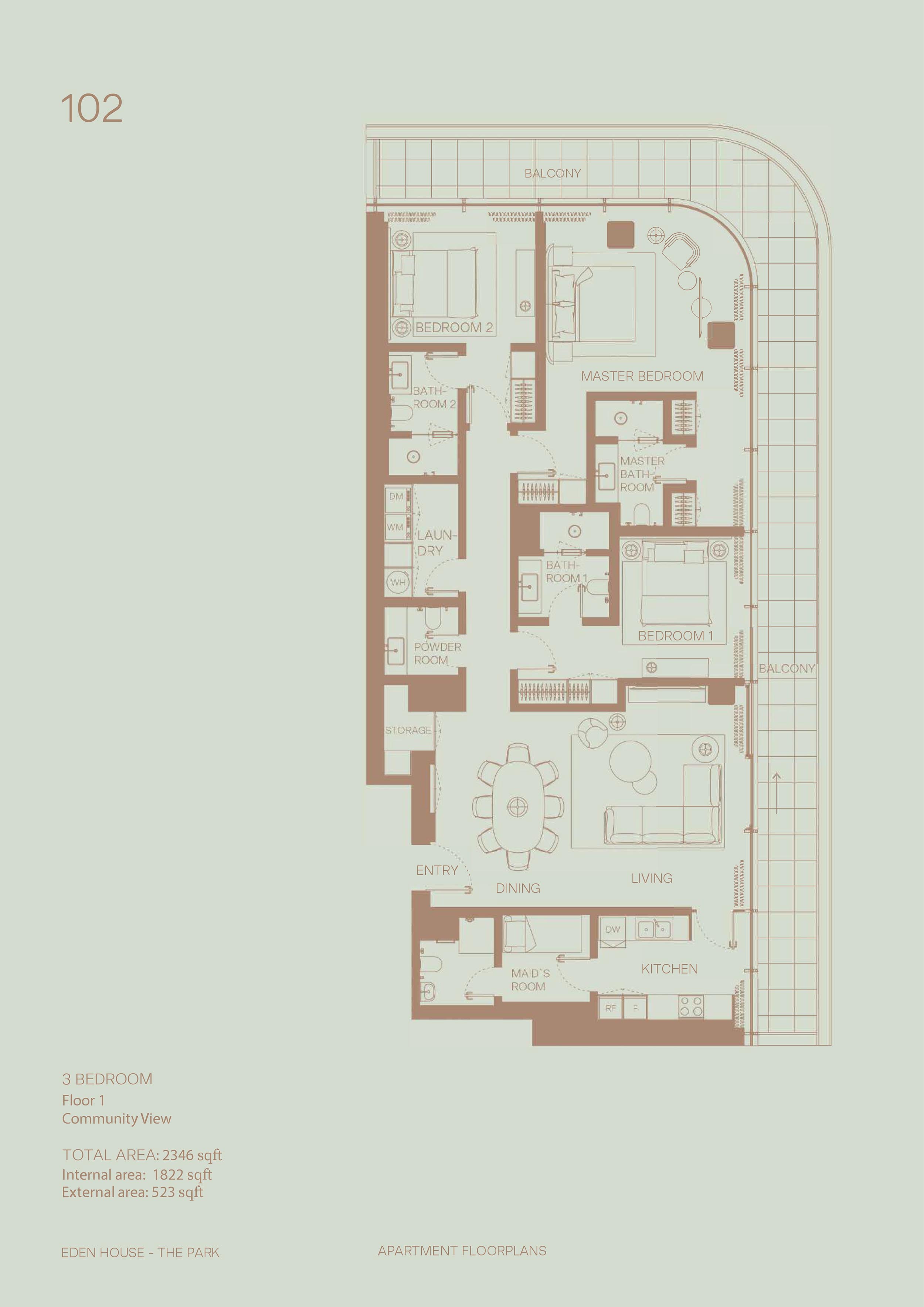 Eden House The Park floor plan 3