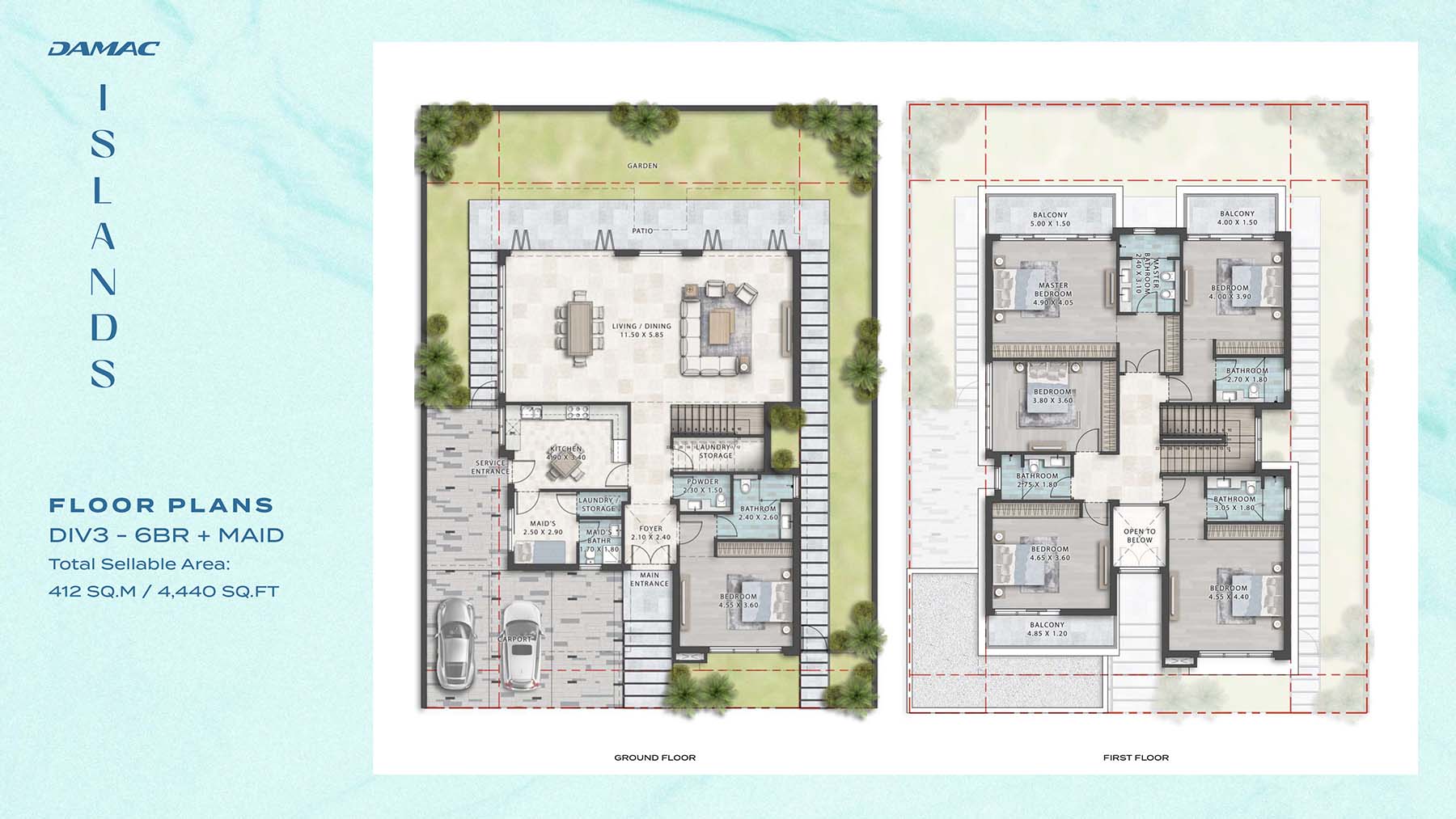 Bora Bora 2 at Damac Islands floor plan 3