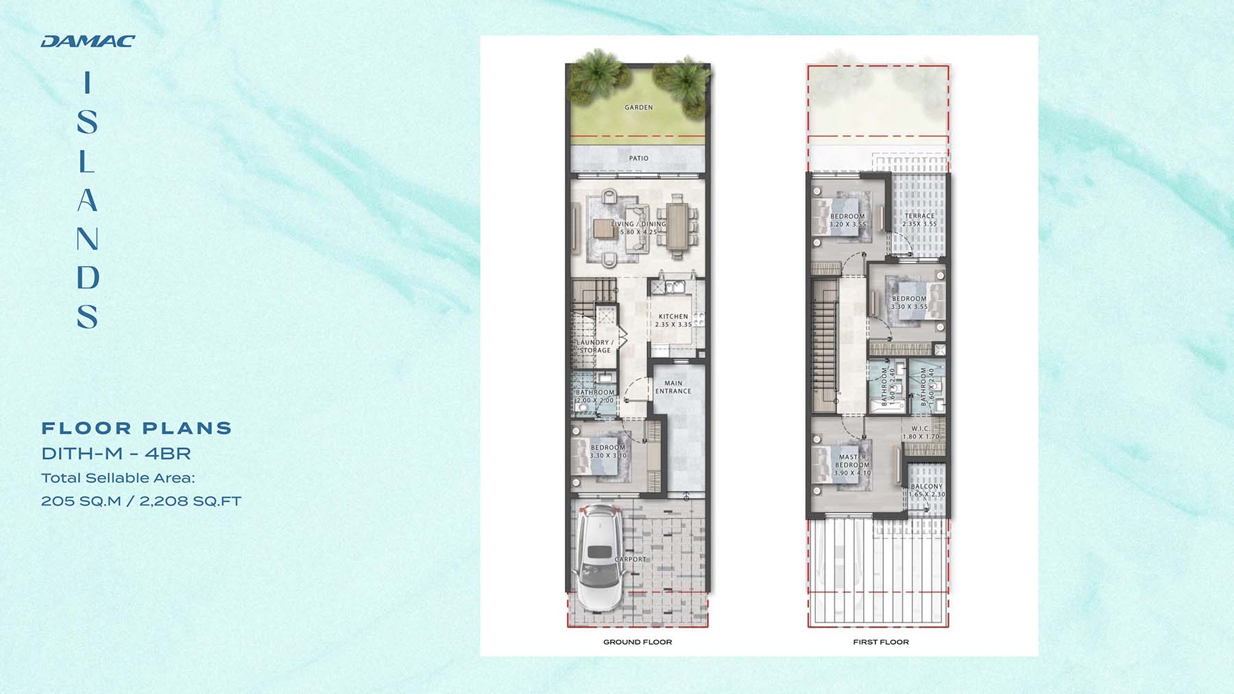 Bora Bora 2 at Damac Islands floor plan 1