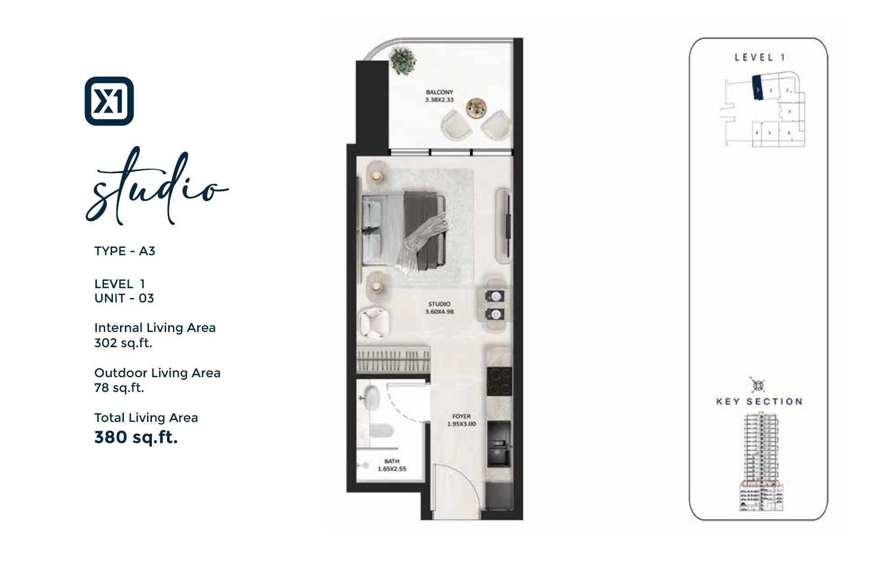 SquareX One at JVC floor plan 1