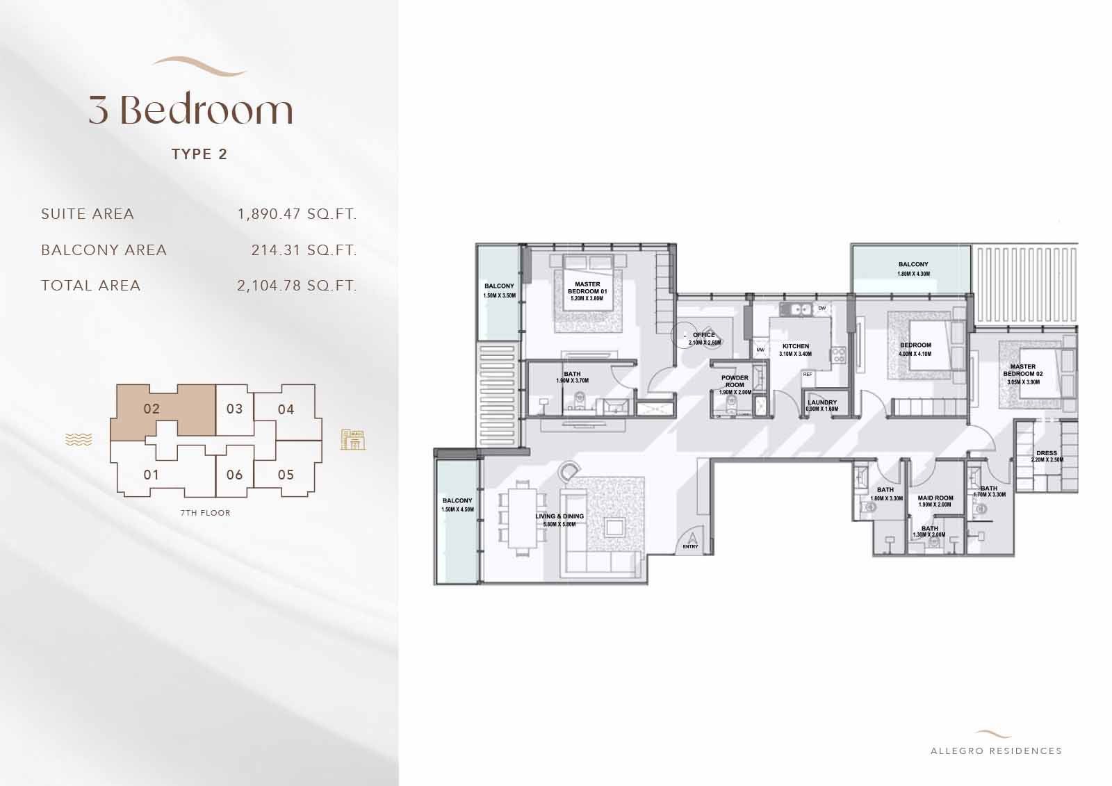 Allegro Residences at Dubai Islands floor plan 3