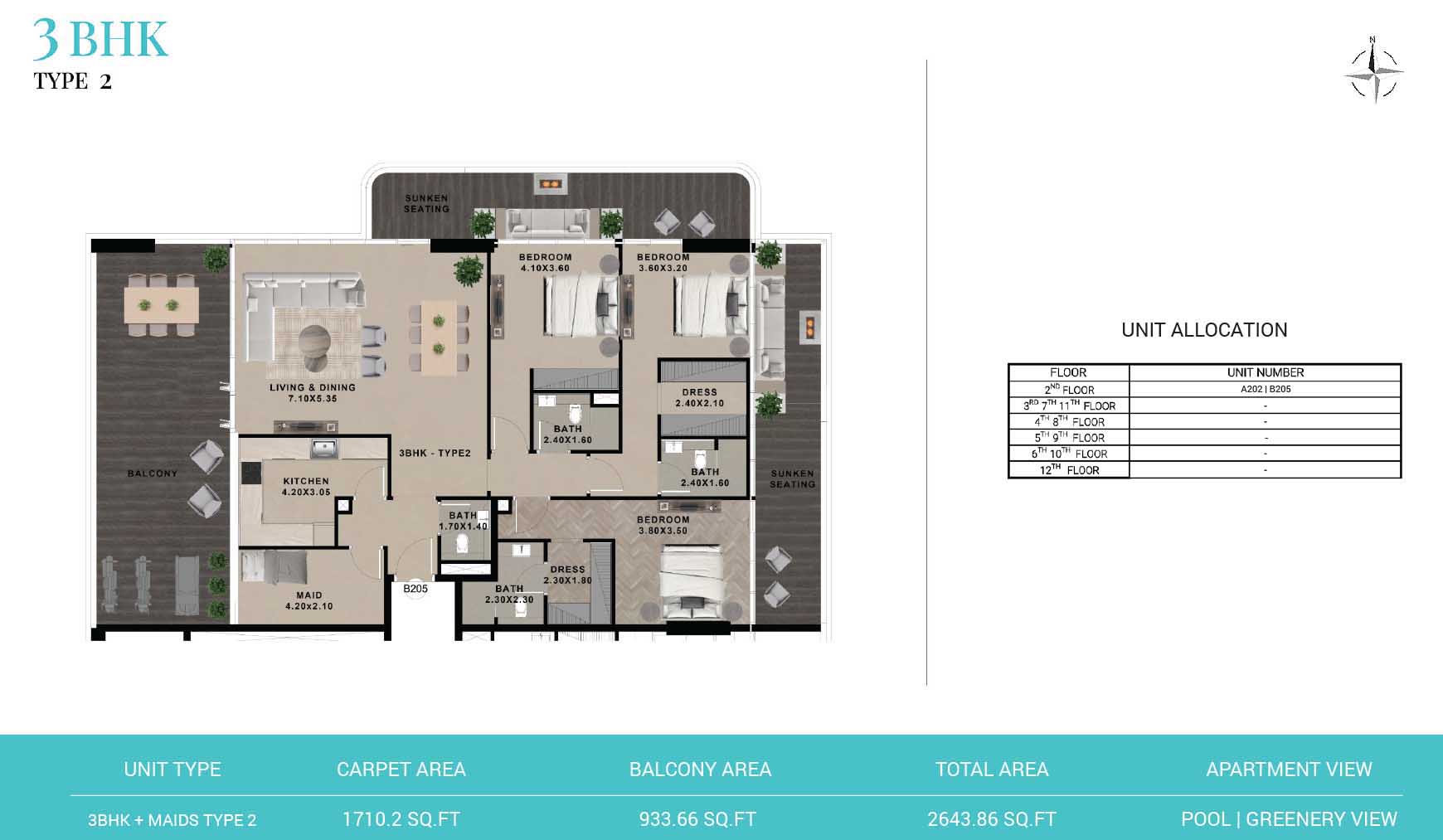 Reef 999 at Al Furjan floor plan 4