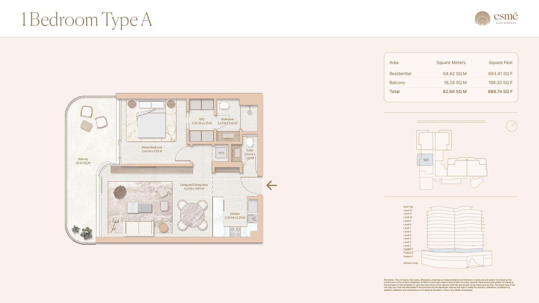 Esme Beach Residences floor plan 1