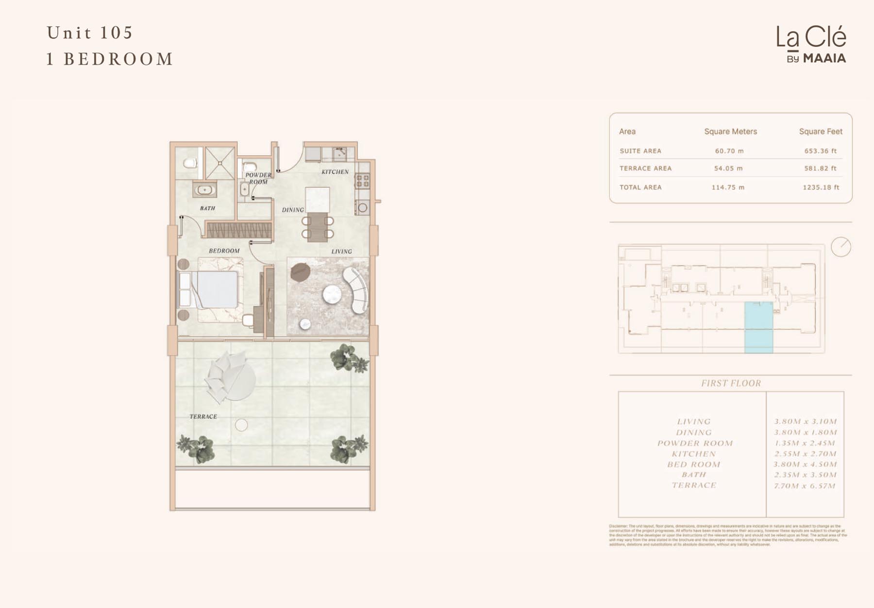 La Cle at Al Furjan floor plan 1