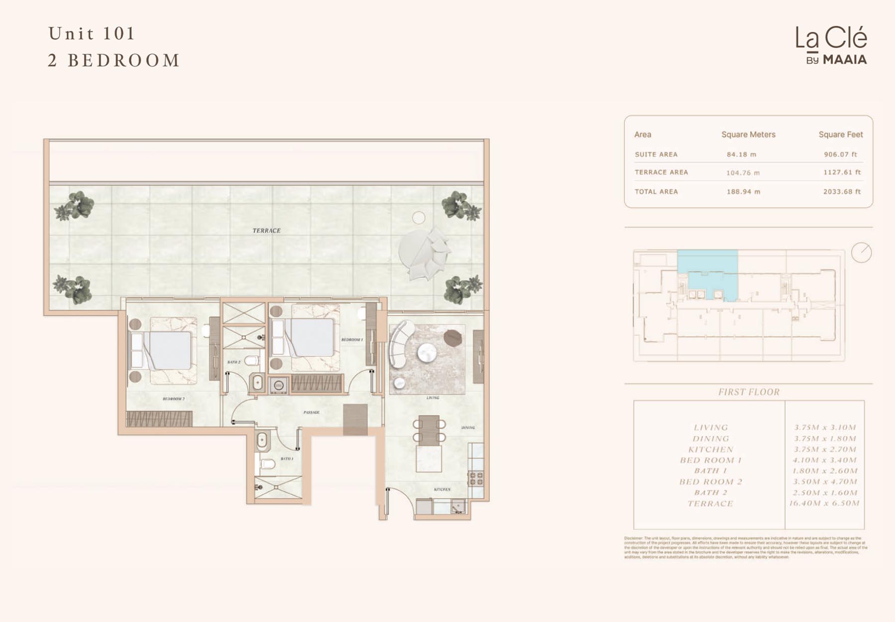La Cle at Al Furjan floor plan 2