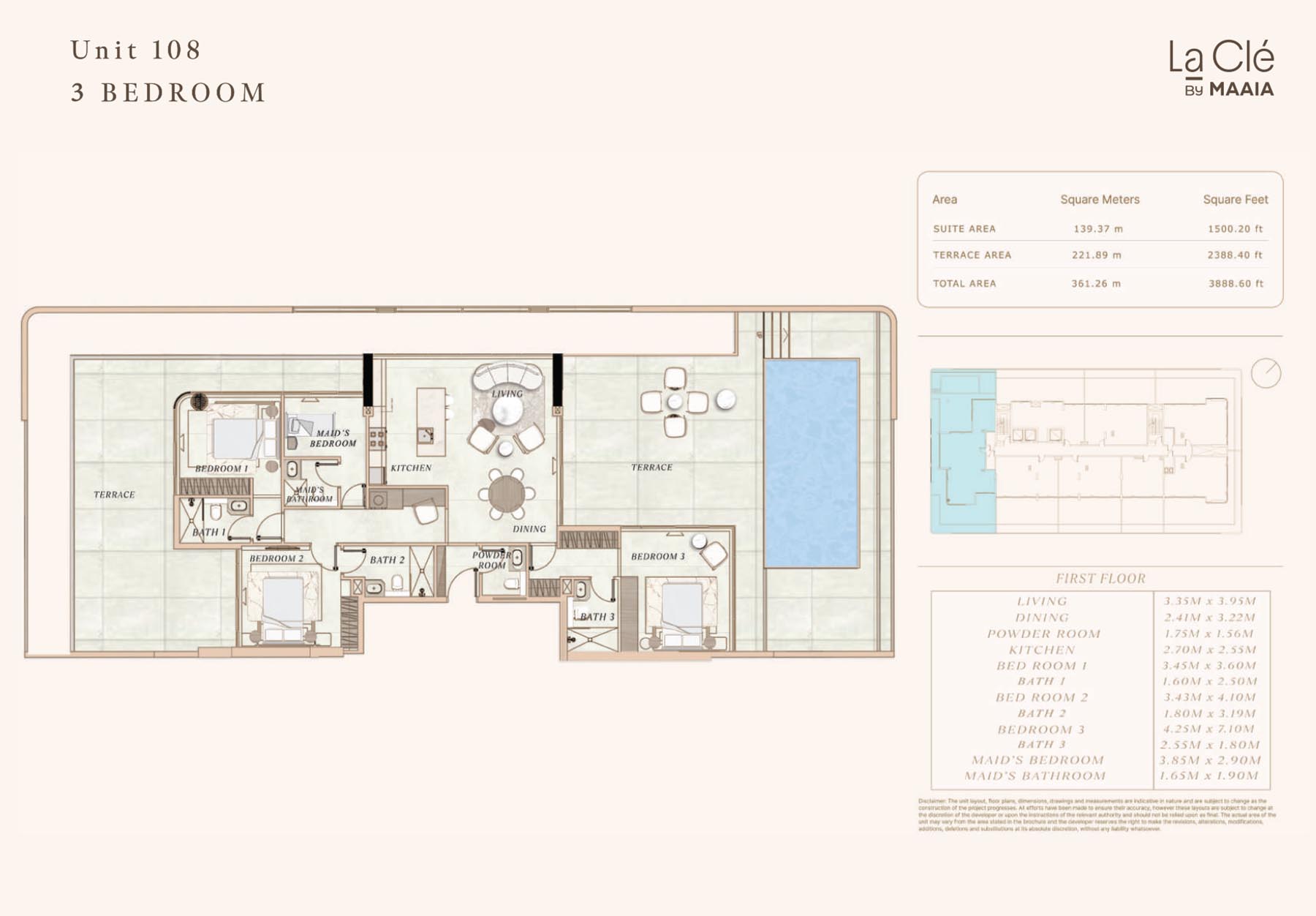 La Cle at Al Furjan floor plan 3
