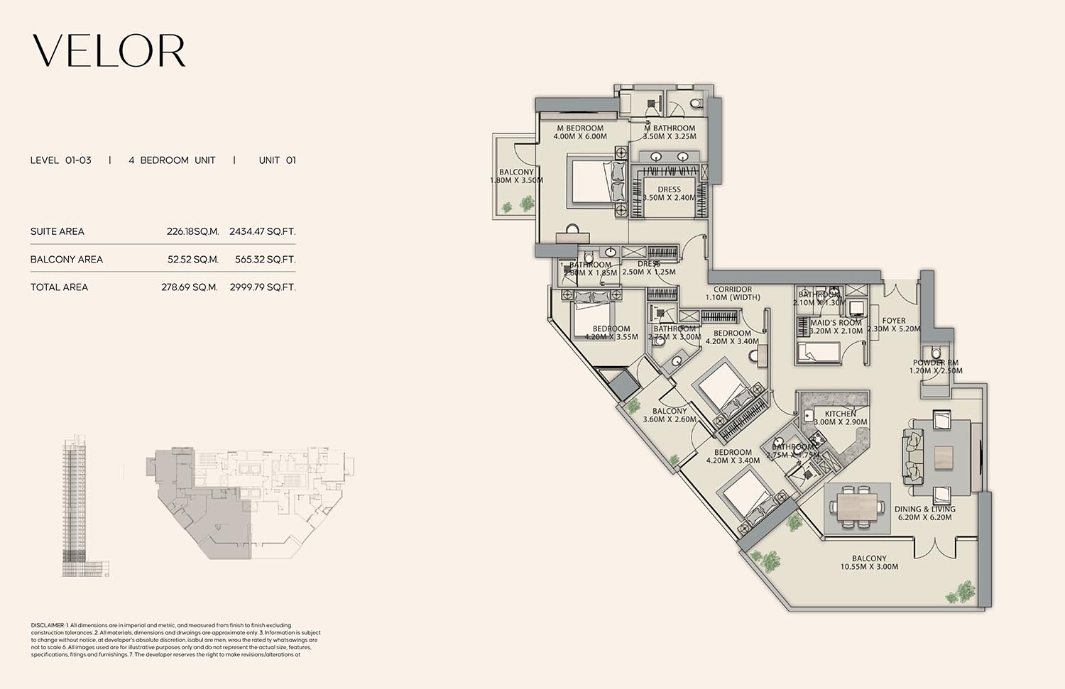 Velor Tower at Business Bay floor plan 1